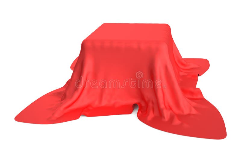 Realistic box covered with red silk cloth Vector Image