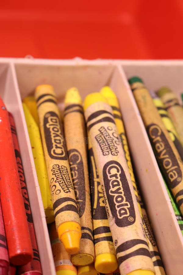 A Box of 64 Crayola Crayons Editorial Stock Image Image of color