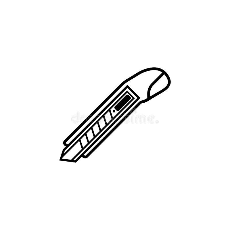 Box Cutter Line Icon, Build Repair Elements Stock Vector Illustration