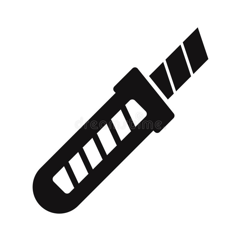 Box Cutter, Cutter Tool Bold Outline Vector Icon Which Can Easily