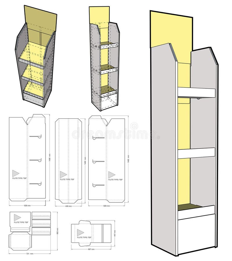 Display Stand Template Diecut Stock Illustrations 332 Display Stand Template Diecut Stock