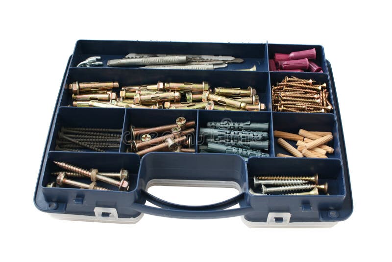 Box fasteners. stock image. Image of portable, gray, accessory 12762023