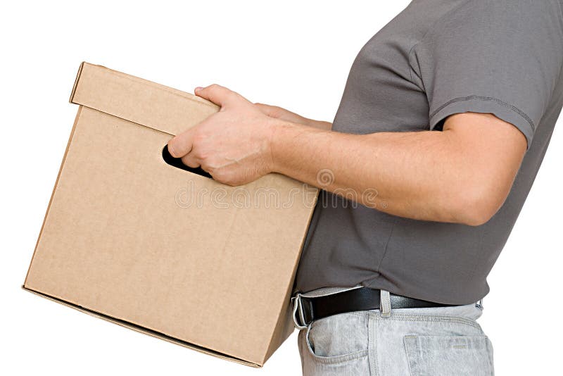 Box in hand stock image