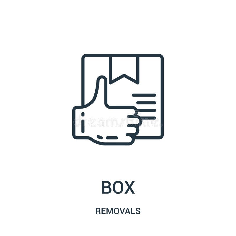Box icon vector from removals collection. Thin line box outline icon vector illustration. Linear symbol for use on web and mobile apps, logo, print media. Removals symbol vectors