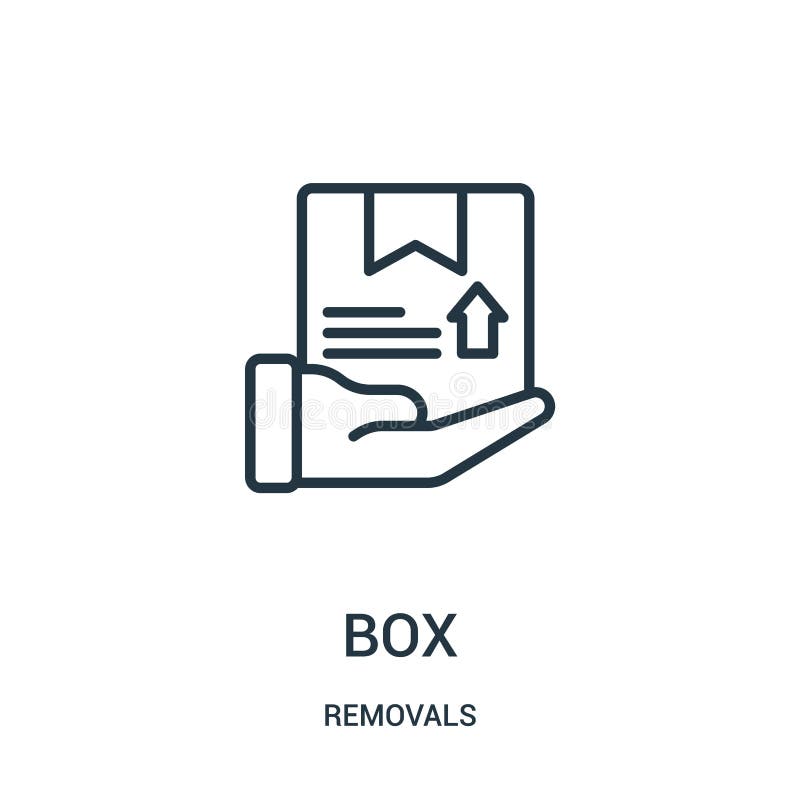 Box icon vector from removals collection. Thin line box outline icon vector illustration. Linear symbol for use on web and mobile apps, logo, print media. Removals symbol vectors
