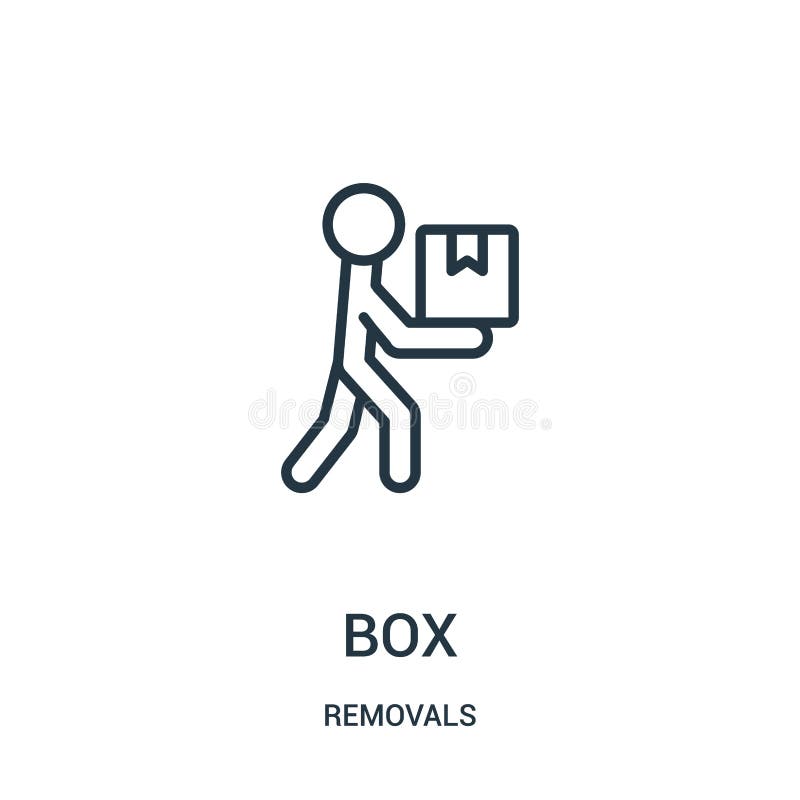 Box icon vector from removals collection. Thin line box outline icon vector illustration. Linear symbol for use on web and mobile apps, logo, print media. Removals symbol vectors