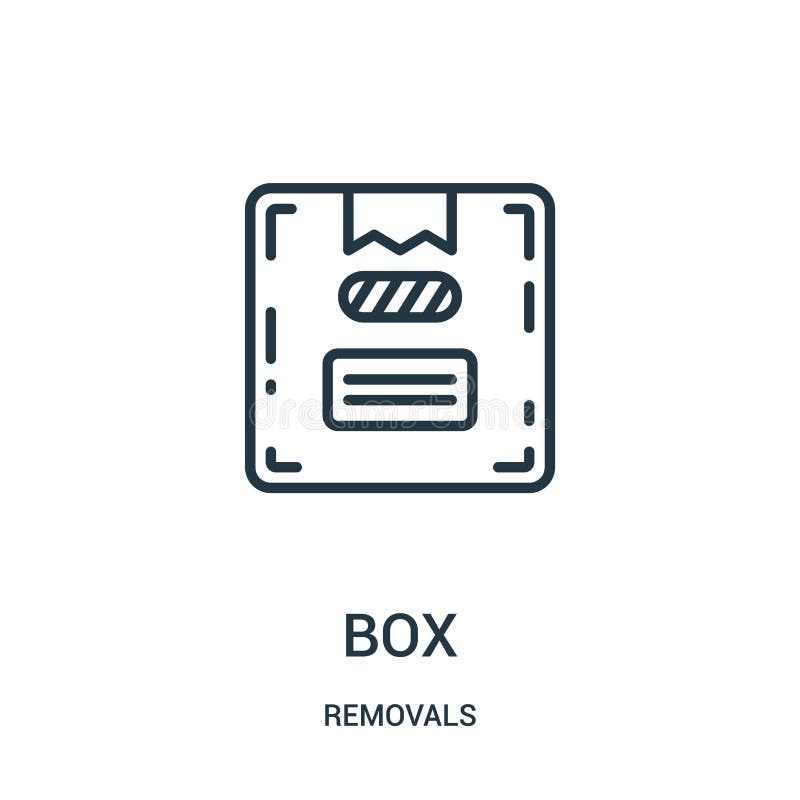 Box icon vector from removals collection. Thin line box outline icon vector illustration. Linear symbol for use on web and mobile apps, logo, print media. Removals symbol vectors