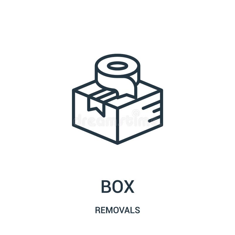 Box icon vector from removals collection. Thin line box outline icon vector illustration. Linear symbol for use on web and mobile apps, logo, print media. Removals symbol vectors