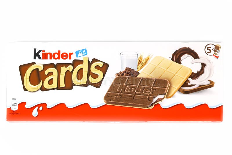 Box of Kinder Cards Cookies Made by Kinder Brand Editorial Stock