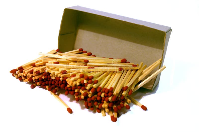 Matches Spilling Out of Box. Stock Photo Image of potassium, small 82588528