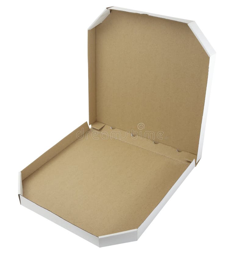 Open Cardboard Pizza Box on White Background Stock Image - Image of design,  fast: 118220403