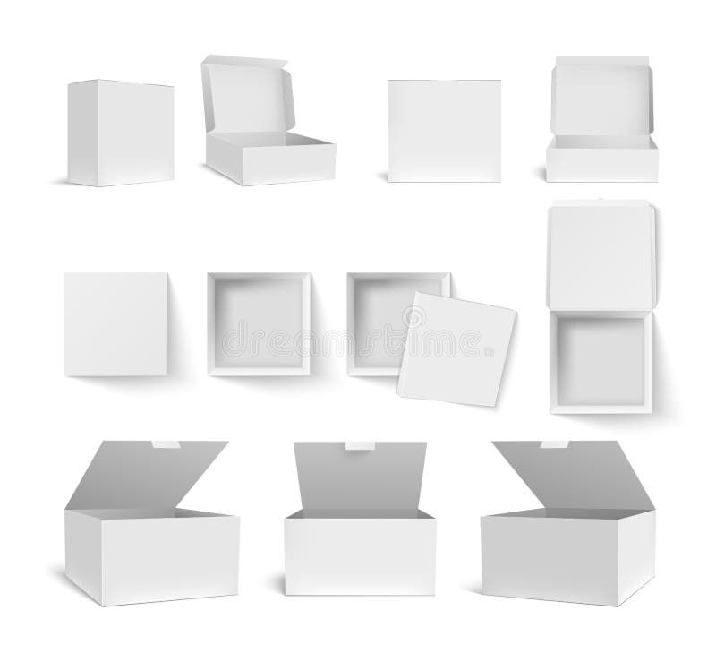 Download Square Box Top View Mockup. Empty Package, White Paper ...