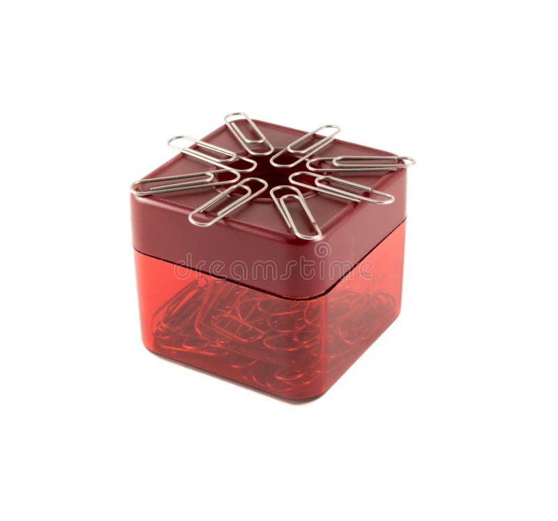 Box for paper clips stock image. Image of isolated, business 53038645