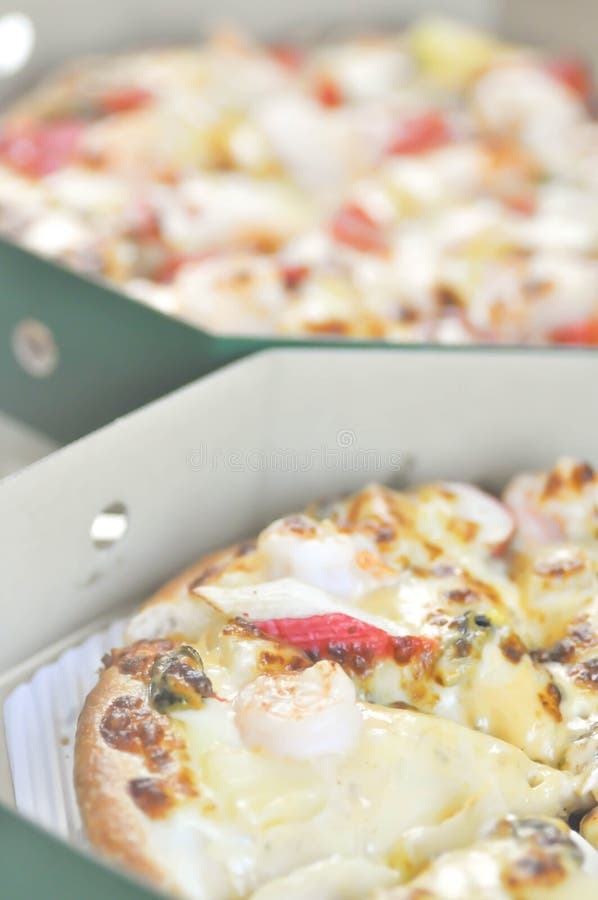 Box of Pizza, Delivery Pizza Stock Image Image of sliced, seafood