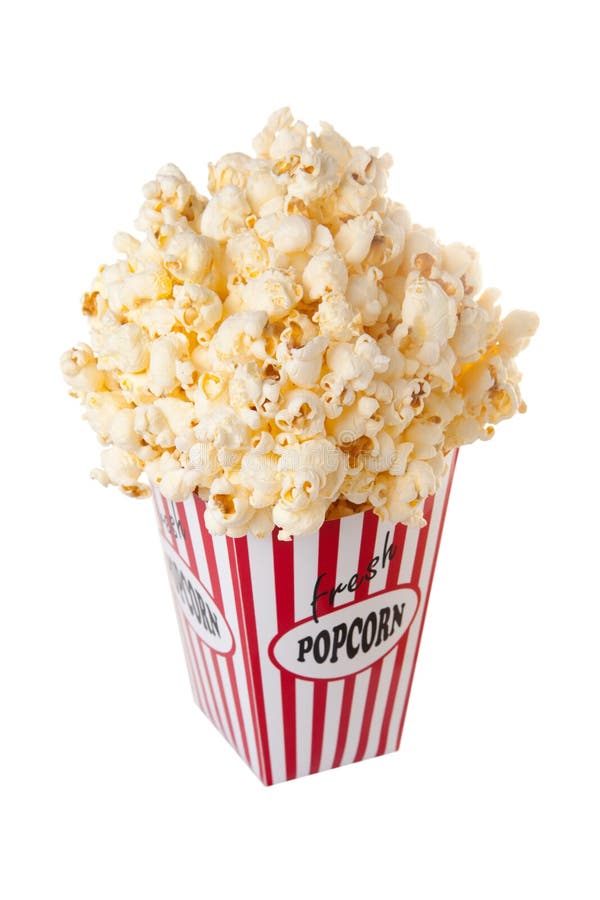 Box of popcorn stock photos
