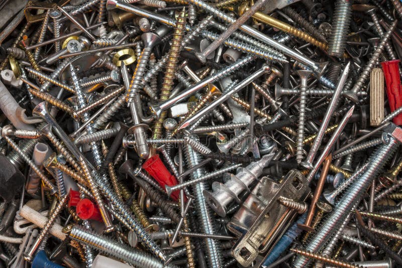 Box of Screws, Nails and Bolts Stock Photo Image of industry, screws
