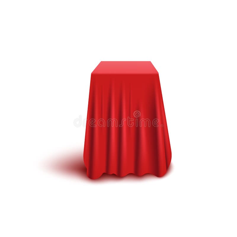 Free Vector  Realistic box covered with red silk cloth isolated