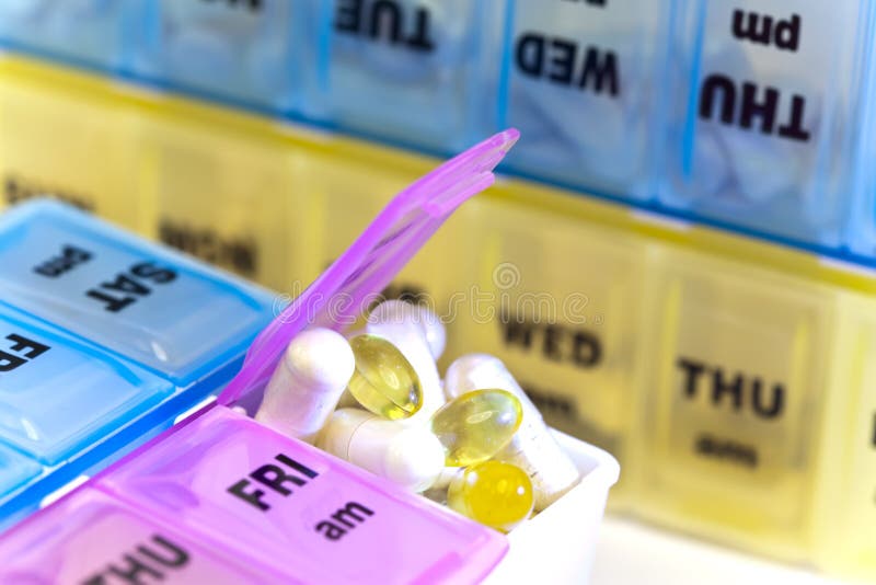 Box for Storage of Drugs, with Inscriptions on Days of the Week Stock