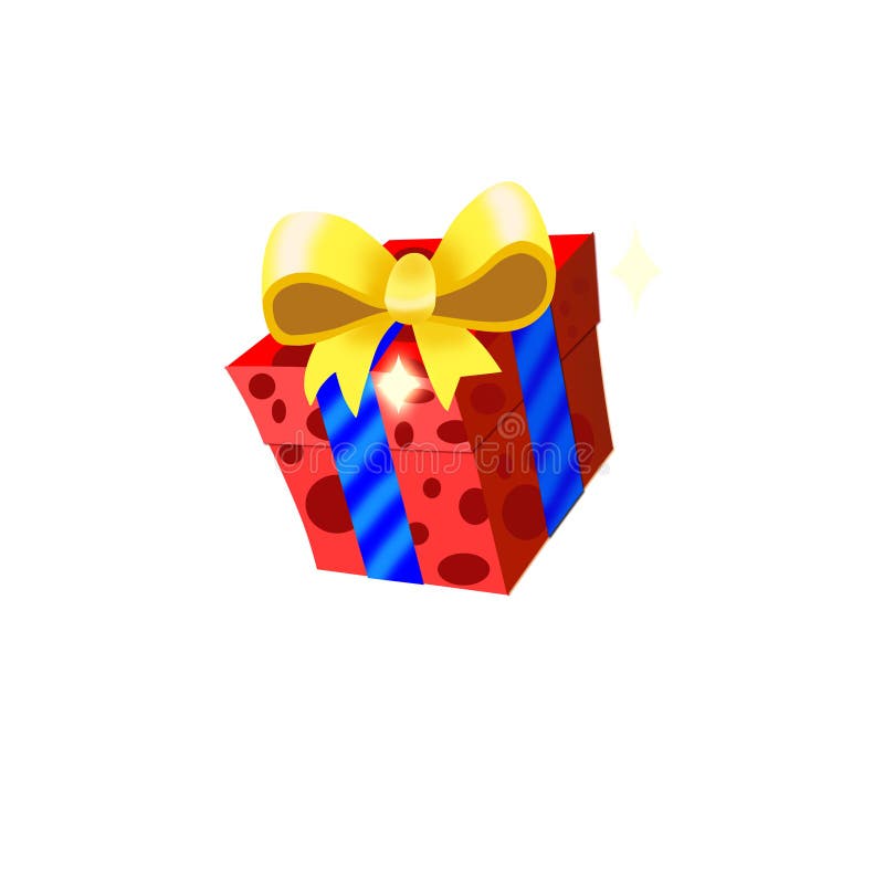 Box of Surprise, Gift Box, Red Box for Game Stock Vector Illustration