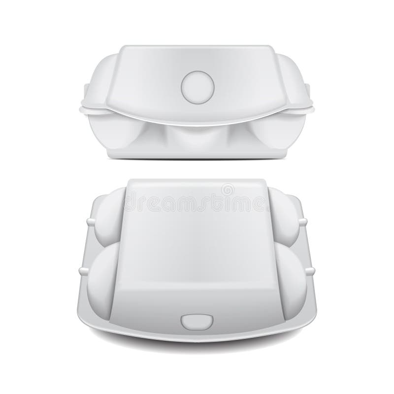 Download Box Tray For Eggs Mock Up Vector Template, White Empty Clamshell Container. 6 Eggs Mock Package ...