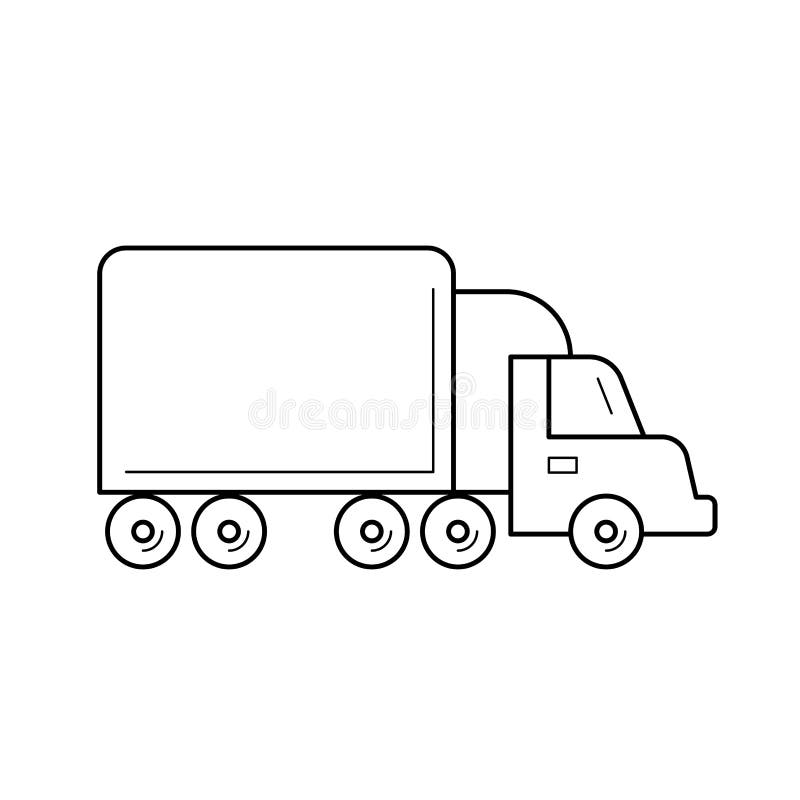 Box truck line icon. stock vector. Illustration of flat 113774714