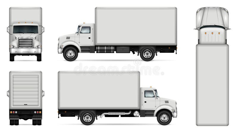 Download Box truck vector mockup stock vector. Illustration of logo ...