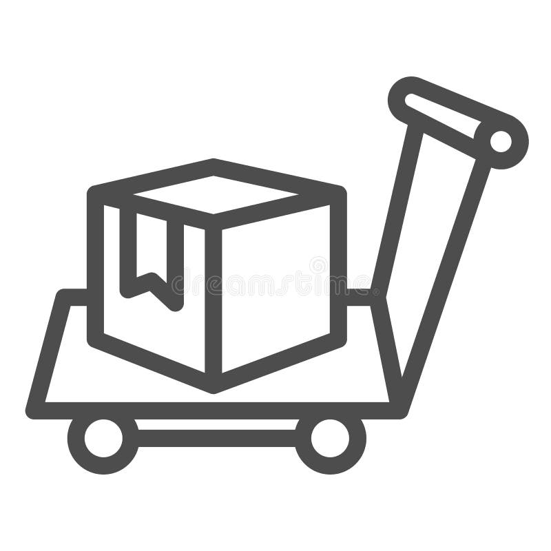 Box on Warehouse Trolley Line Icon, Logistic Concept, Hand Truck with Box  Sign on White Background, Delivery Trolley Stock Vector - Illustration of  order, outline: 187972366