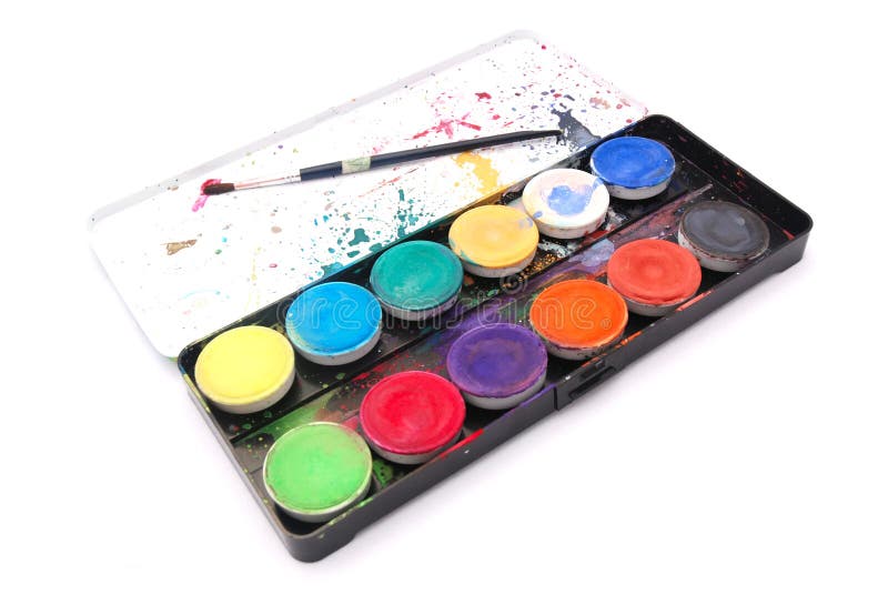 Water color paint set stock photo. Image of water, isolation