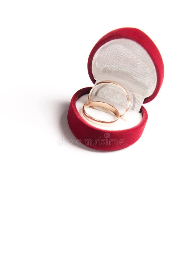 Box with Wedding Rings on White Stock Image Image of beauty, open