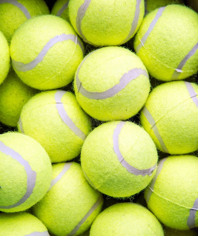 Box of yellow tennis balls stock image. Image of outdoors 42481813