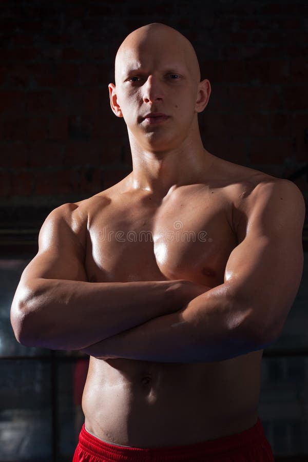 Boxer with arms crossed stock photo. Image of male, model 67660816