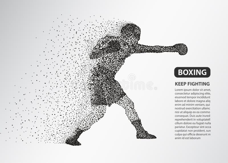 Boxer dots silhouette, Boxing fighter banner vector royalty free illustration