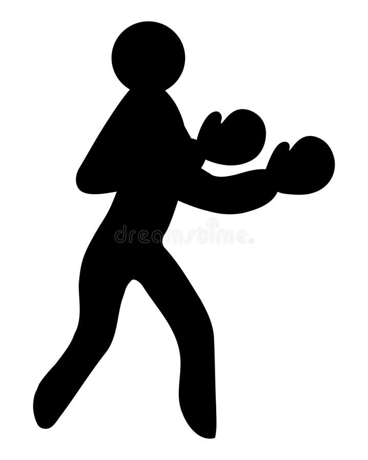 Boxer. Silhouette. Vector illustration. Sportsman in boxing gloves is boxing. The man strikes with his fist. Isolated background. Idea for web design. Boxer. Silhouette. Vector illustration. Sportsman in boxing gloves is boxing. The man strikes with his fist. Isolated background. Idea for web design