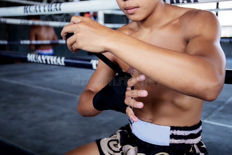 Boxer are wrapping hand stock photos Boxer are wrapping hand stock photos