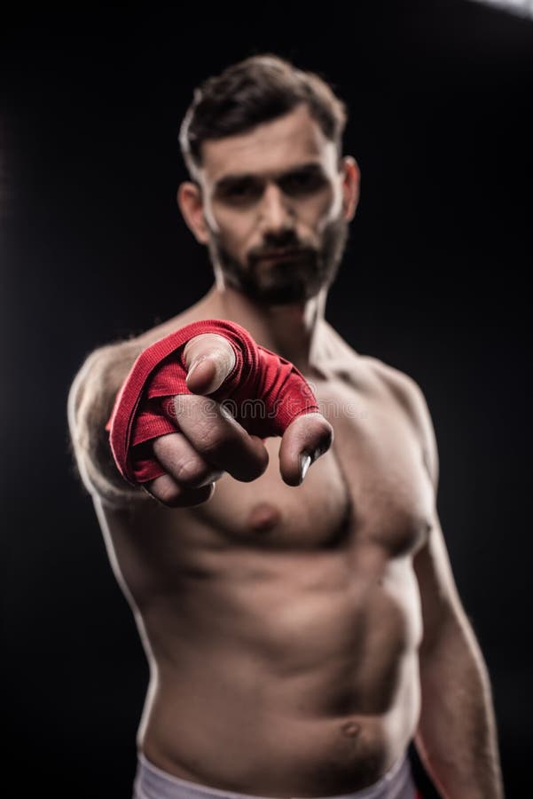 Boxer Wrapping Hands With Bandages Stock Image Image of european