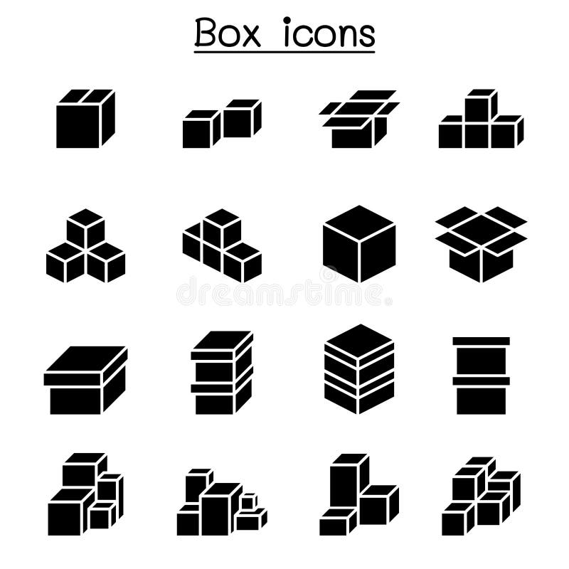 Boxes icon set