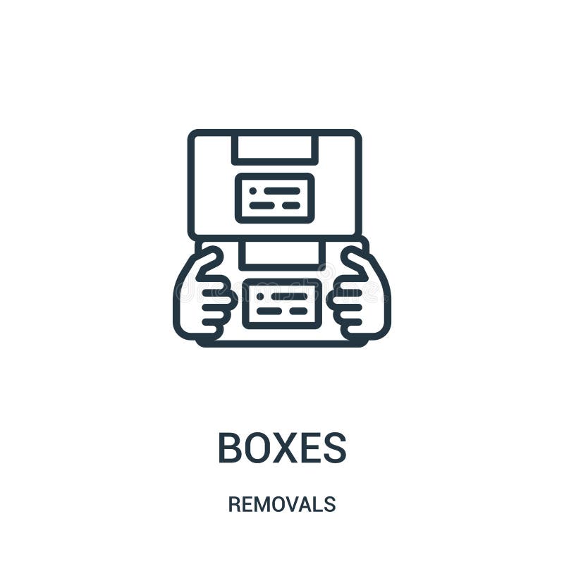 Boxes icon vector from removals collection. Thin line boxes outline icon vector illustration. Linear symbol for use on web and mobile apps, logo, print media. Removals symbol vectors