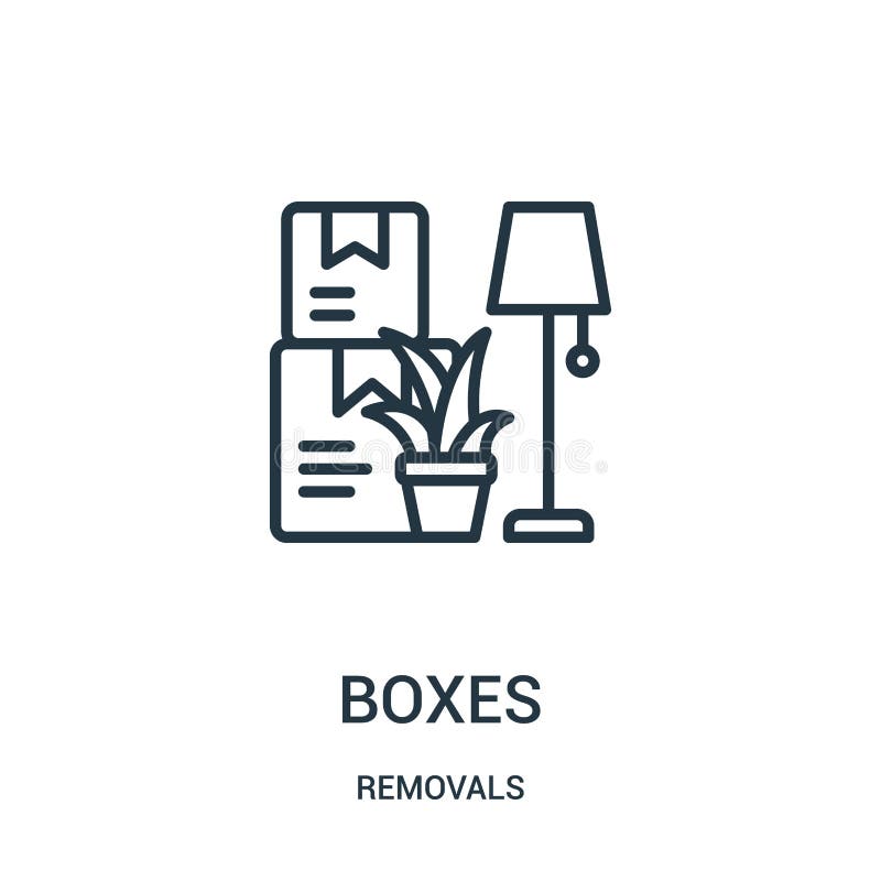 Boxes icon vector from removals collection. Thin line boxes outline icon vector illustration. Linear symbol for use on web and mobile apps, logo, print media. Removals symbol vectors