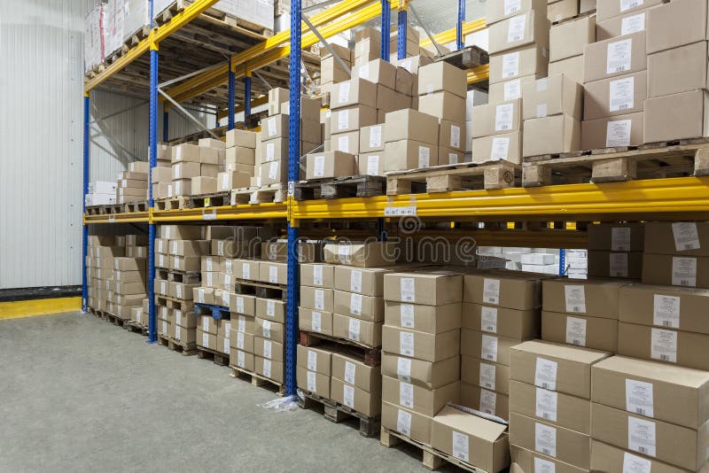 Boxes on a stillage