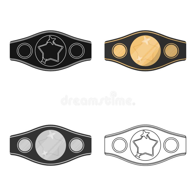 Boxing Championship Belt Icon in Combo Style Isolated on White ...