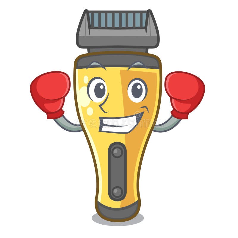Boxing Electric Shaver in the a Character Stock Vector Illustration