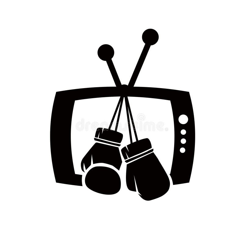 Boxing Fight Sport Tv Channel Logo Design Stock Vector Illustration