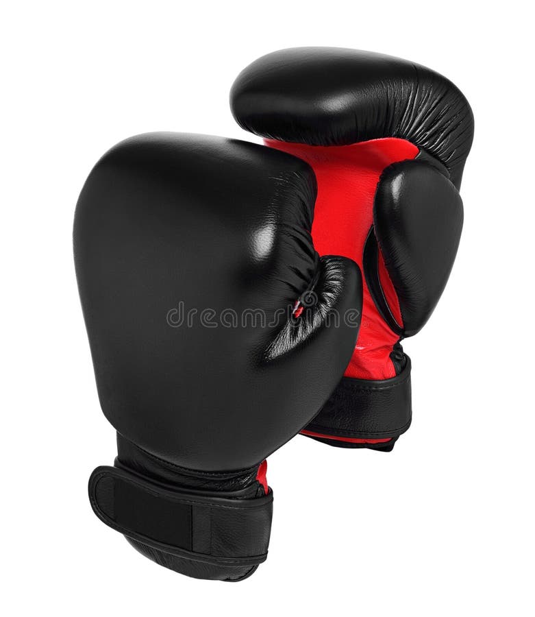 Boxing Gloves. Black Boxing Gloves on a White Background. Isolated