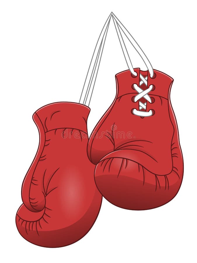 Two boxing gloves hanging stock vector. Illustration of competitive