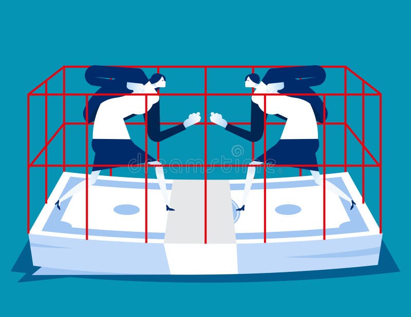 Boxing Match in the Ring of Banknote Stock Vector Illustration of