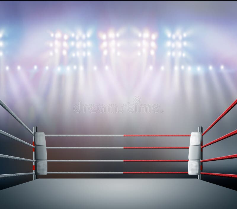 Boxing Ring with Illumination by Spotlights. Digital Effect 3d Render Stock  Image - Image of illumination, boxing: 189629871