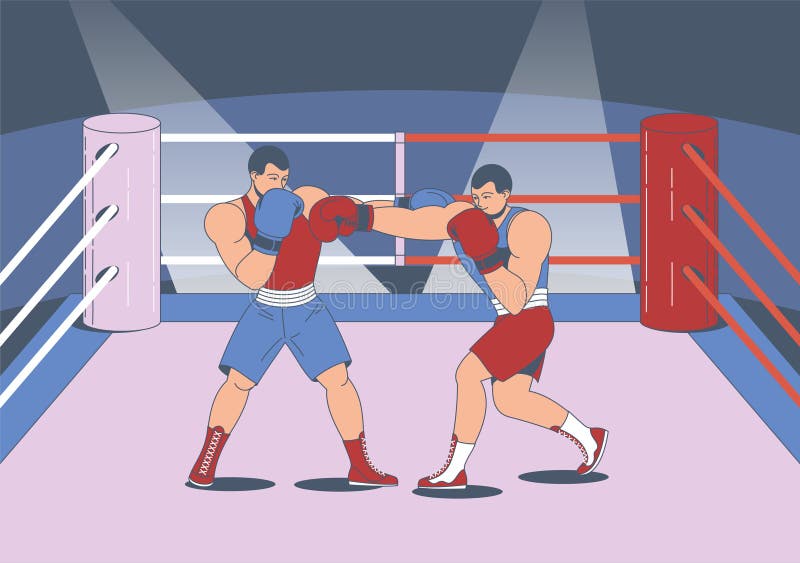 Boxing Ring Match Composition Stock Vector Illustration of strength