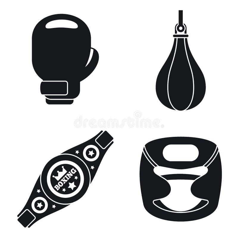 Boxing tool icons set, simple style vector illustration Boxing tool icons set, simple style vector illustration