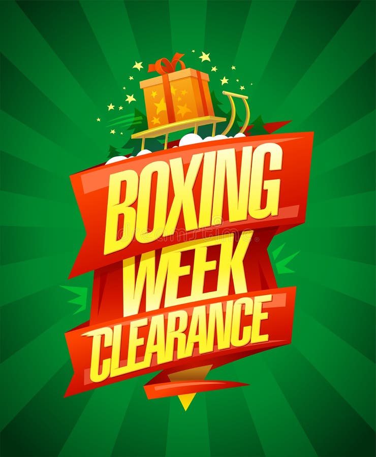 Boxing Week Clearance, Vector Sale Banner Stock Vector Illustration