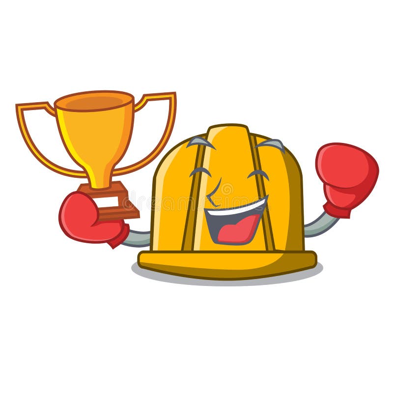Boxing winner construction helmet mascot cartoon royalty free illustration Boxing winner construction helmet mascot cartoon royalty free illustration